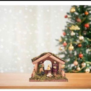 Mini Pesebre En Madera Adorno Navideño