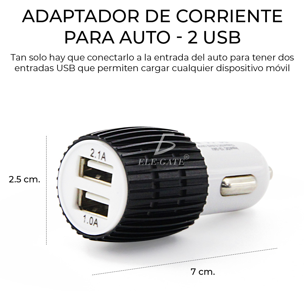 Combo Cargador Para Auto 2.1a Dual Usb - Imagen 3