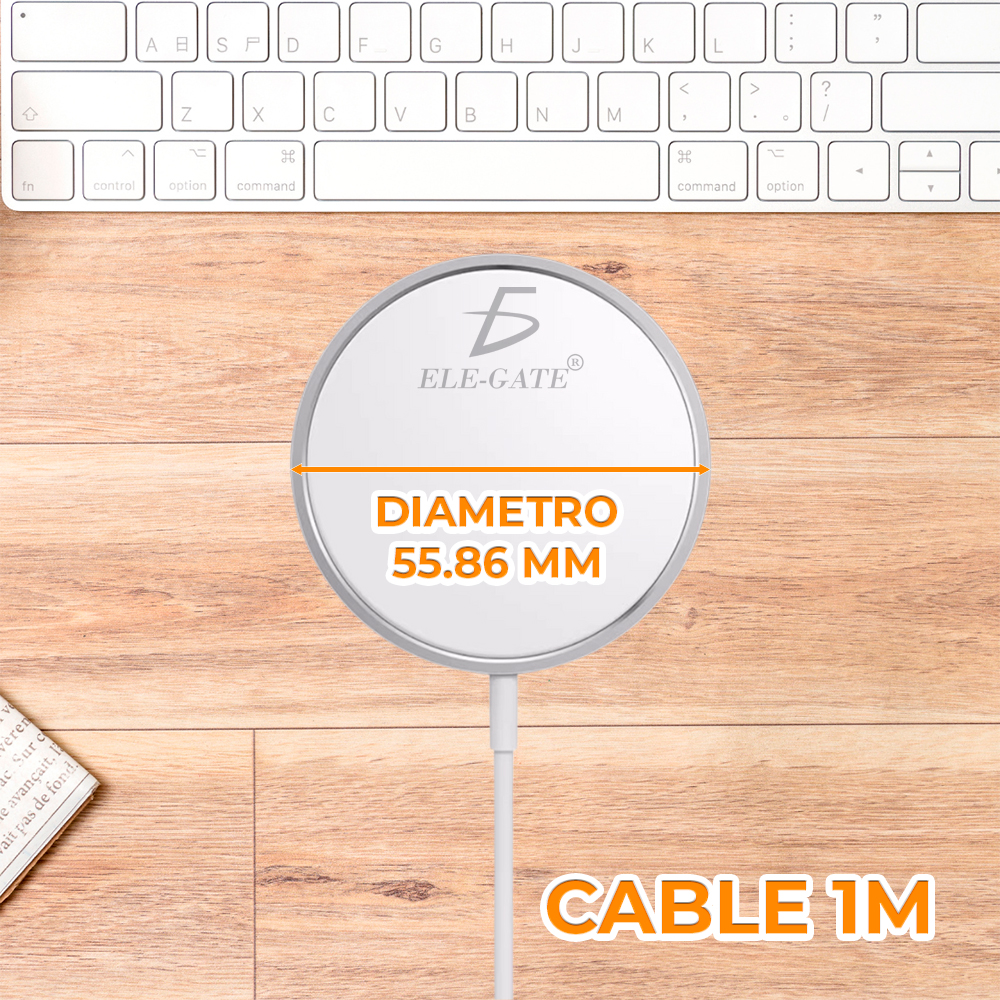 Cargador Rapido Inalámbrico 15W Compatible con MagSafe cable tipo C - Imagen 4