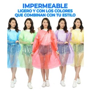 Impermeable Portátil Para Lluvia Hombre Mujer Tipo Gabardina