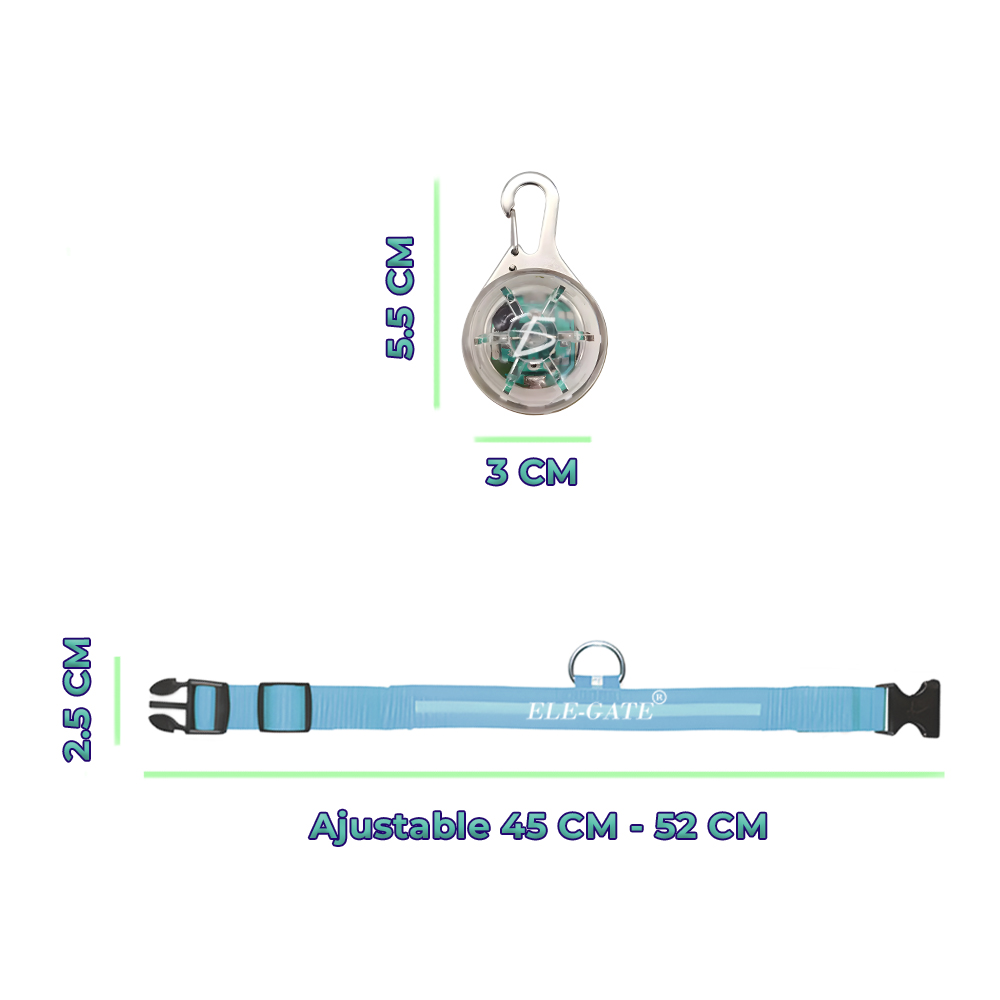 Collar Para Mascota Iluminado Con Luz Led y Bola Led RGB - Imagen 4
