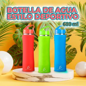 Botella Deportiva Aislada de Acero Inoxidable de 600 ml – Capacidad Térmica para Mantener tus Bebidas Frías o Calientes