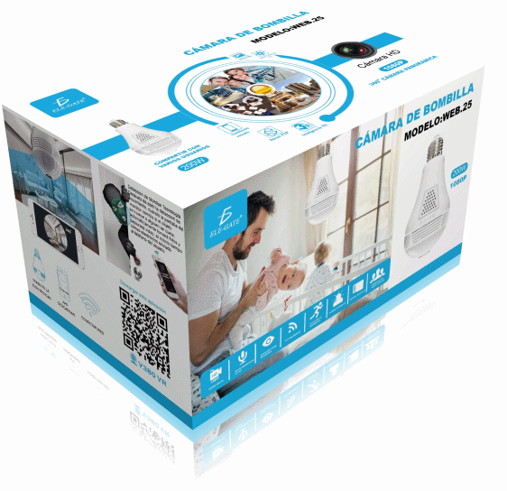 Camara Espia Ip Wifi Foco 360 Vision Panoramic - Imagen 5